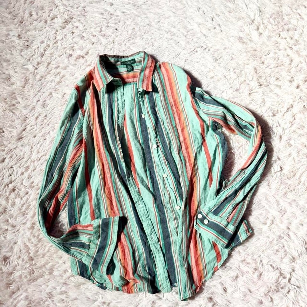 Vintage 90s Country Western Boho Cowgirl Rodeo Ranch Texas Button Down Womens S